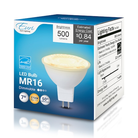 Euri Lighting LED MR16 50W Dim ES EM16-7W4020ew